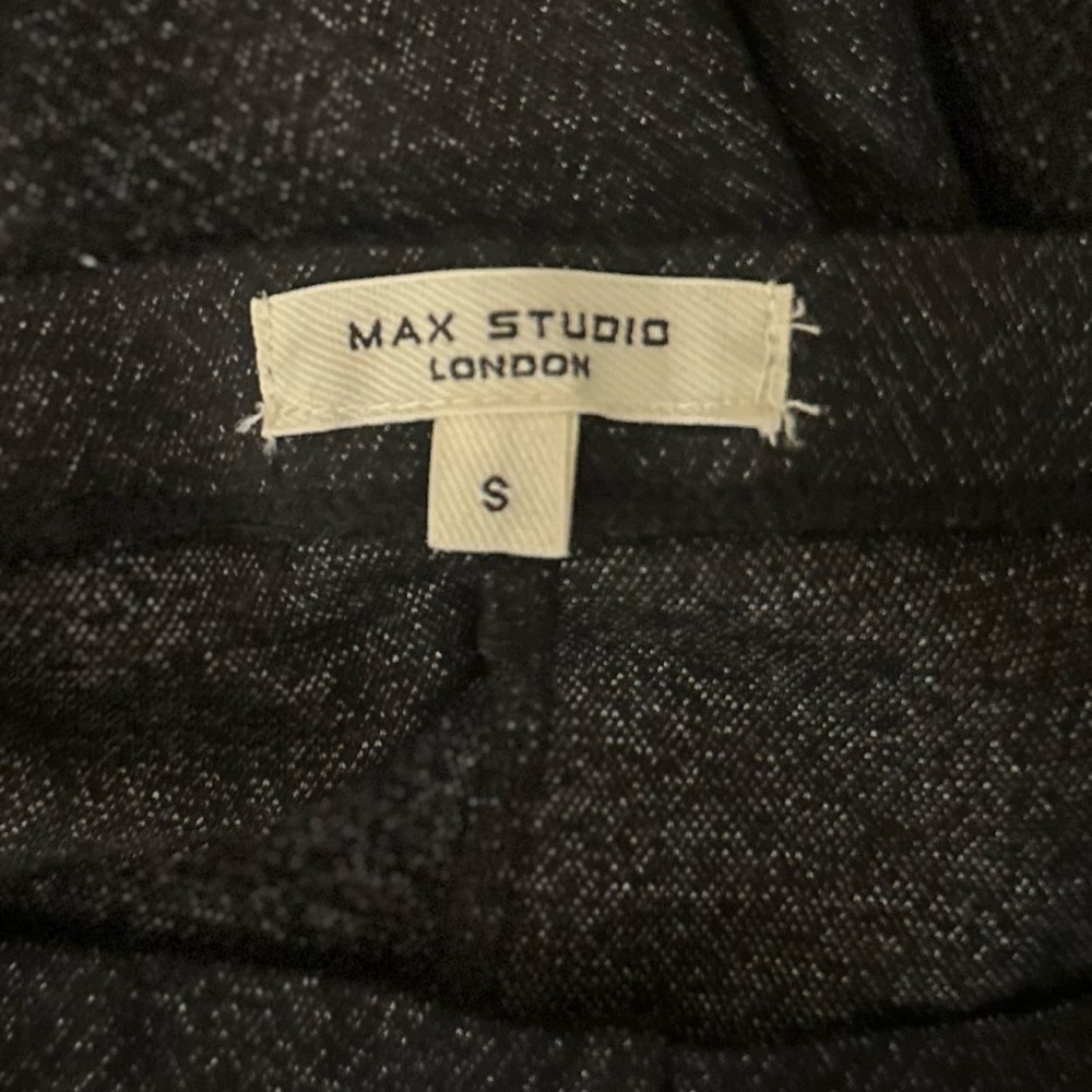 Max Studio Black Textured Wide-Leg Women's Pants - Picture 7 of 8